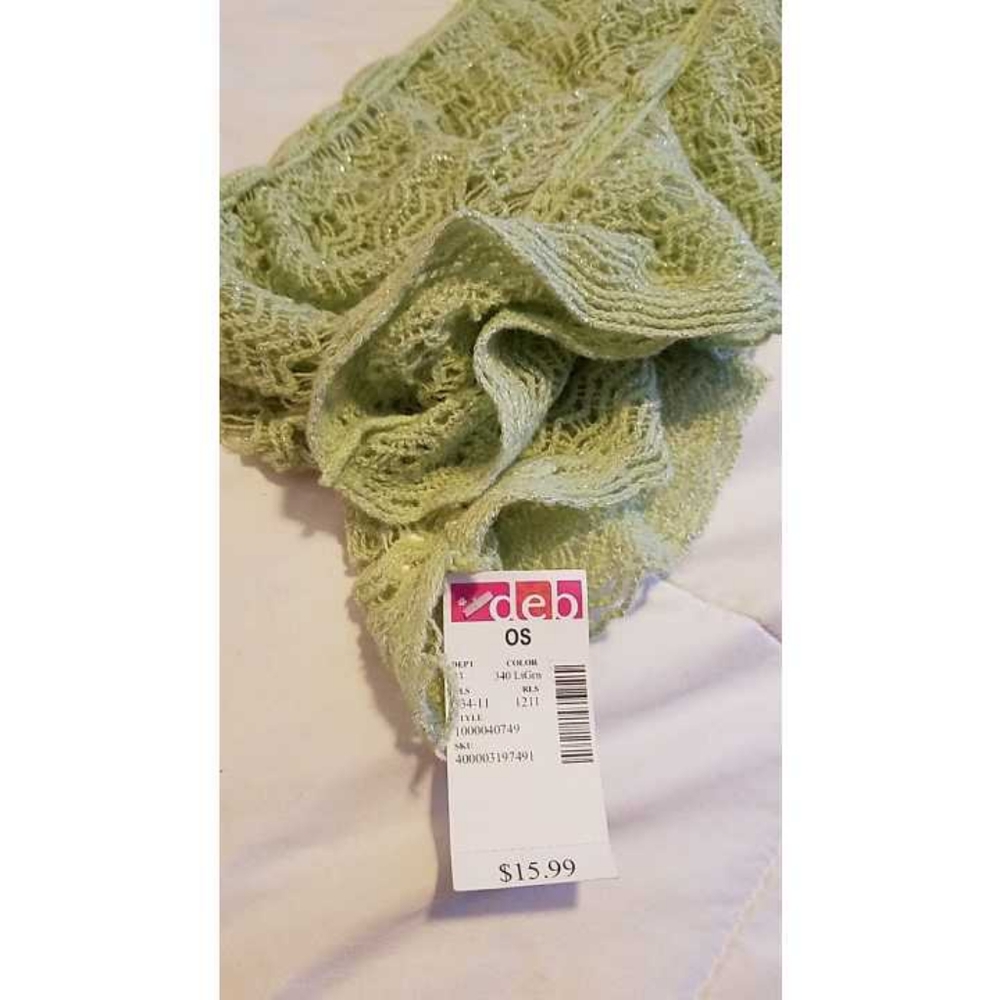 Mint Green Scarf with Sparkles - Never Worn